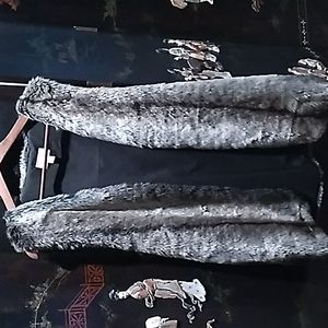 Anthropologie Lux Soft Faux Fur Long Vest L